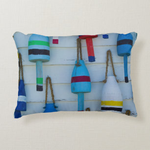 Maine, Stonington, decorative lobster buoys Cushion