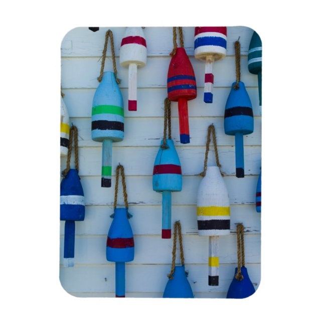 Maine, Stonington, decorative lobster buoys Magnet (Vertical)