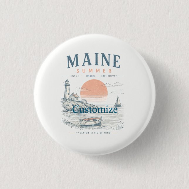 Maine  Summer Fun Thunder_Cove 3 Cm Round Badge (Front)