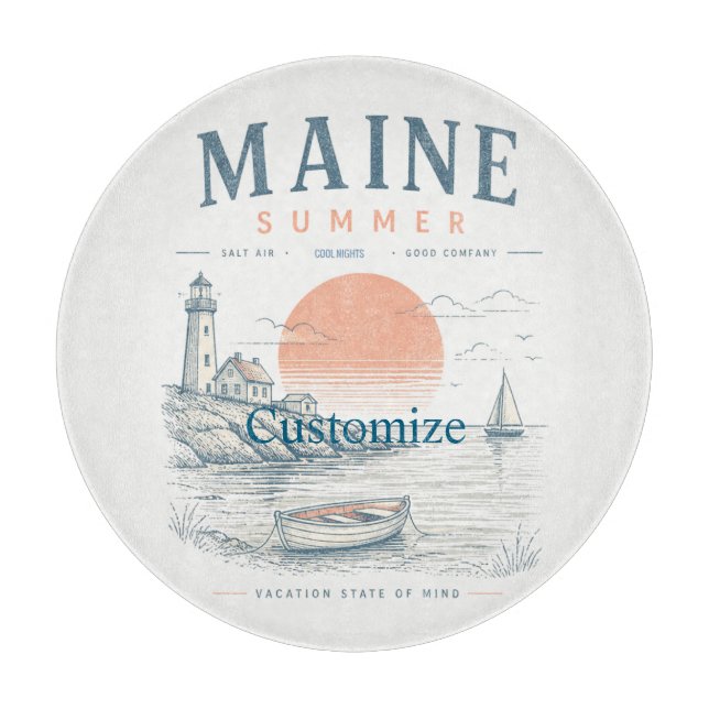 Maine  Summer Fun Thunder_Cove Cutting Board (Front)