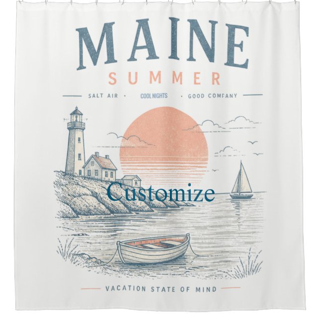 Maine  Summer Fun Thunder_Cove Shower Curtain (Front)