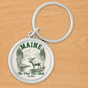Maine the Pine Tree State Key Ring