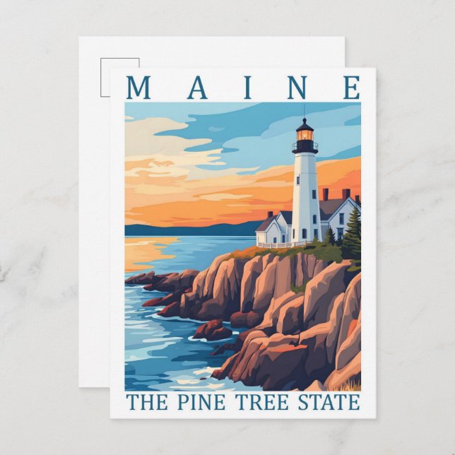 Maine the Pine Tree State USA Travel Place Postcard (Front/Back)