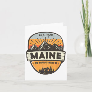 Maine The Way Life Should Be Vintage Retro Mountai Card