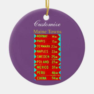Maine Towns Sign Thunder_Cove Ceramic Tree Decoration