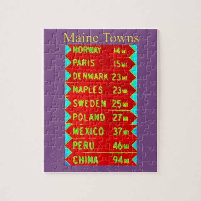 Maine Towns Sign Thunder_Cove Jigsaw Puzzle (Vertical)