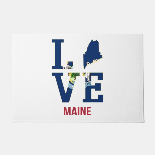 Maine US State Love Doormat (Front)