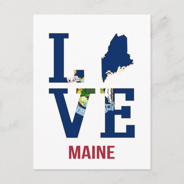 Maine US State Love Postcard (Front)