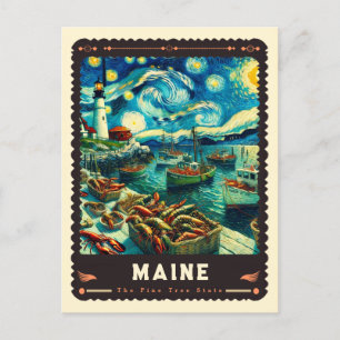 Maine Vincent Van Gogh Inspired Postcard