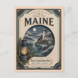 Maine Vintage Paper Cut American Arcana Postcard