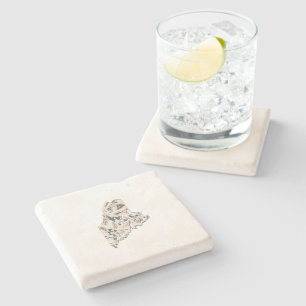 Maine Vintage Picture Map Stone Coaster