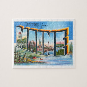 Maine Vintage Travel Jigsaw Puzzle