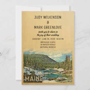 Maine Wedding Invitation Vintage Nature