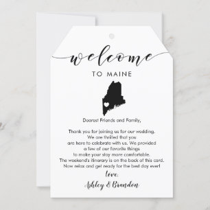 Maine Wedding Welcome Tag, Letter Itinerary
