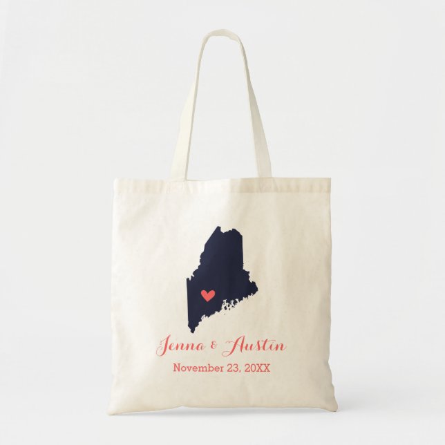 Maine Wedding Welcome Tote Bag (Front)