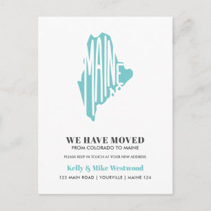 MAINE We've moved New address New Home   Postcard