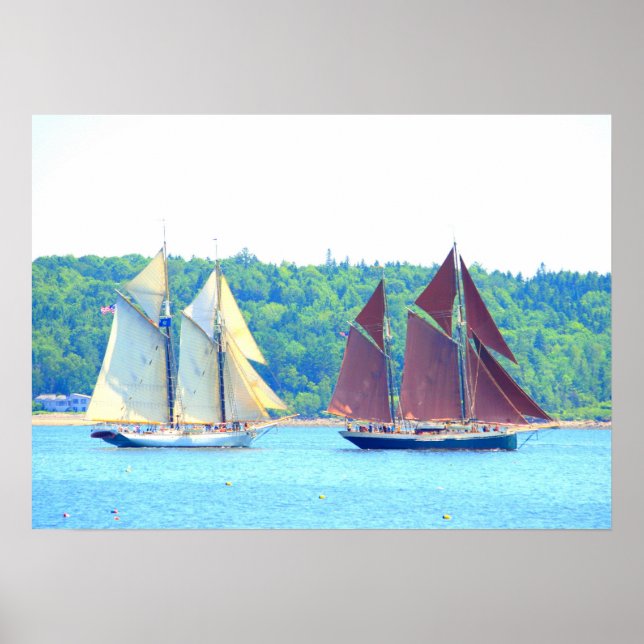 Maine windjammers sailing poster (Front)