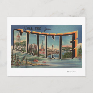 Maine (Winter)Large Letter Scenes Postcard