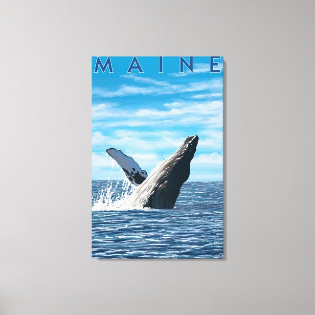 MaineHumpback Whale Scene Canvas Print (Front)