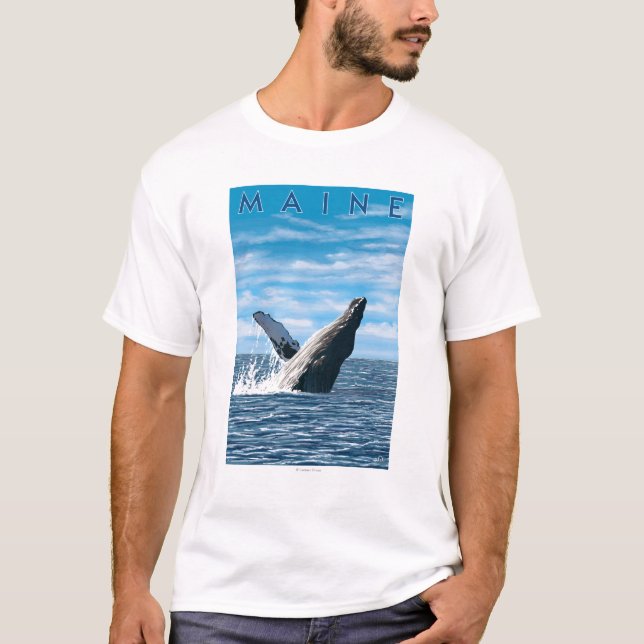 MaineHumpback Whale Scene T-Shirt (Front)