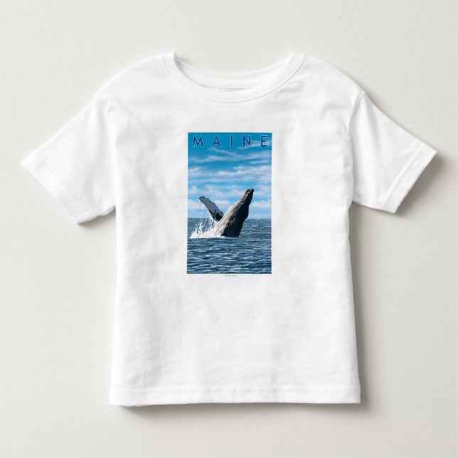 MaineHumpback Whale Scene Toddler T-Shirt (Front)