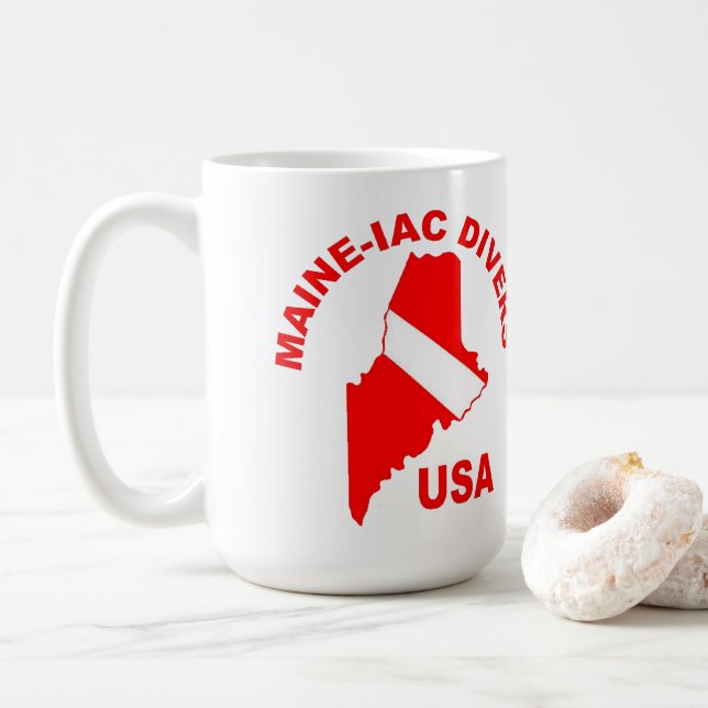 Maineiac Divers Classic Logo 15oz Mug (With Donut)