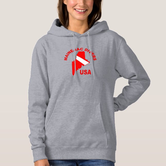 Maineiac Divers Classic Logo Womens sweatshirt.   Hoodie (Front)