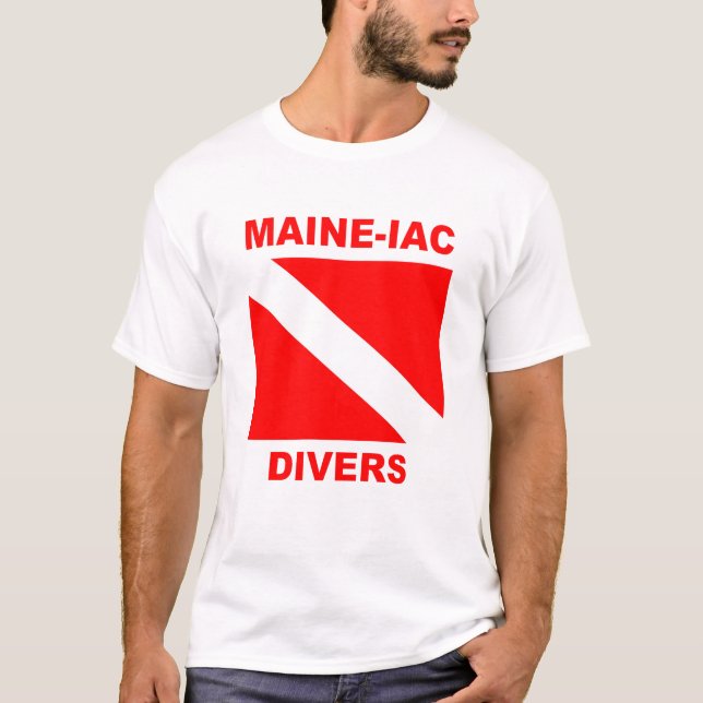 Maineiac Divers Dive Flag Logo Classic T-shirt (Front)