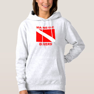 Maineiac Divers Dive Flag Logo Womens Sweatsirt Hoodie