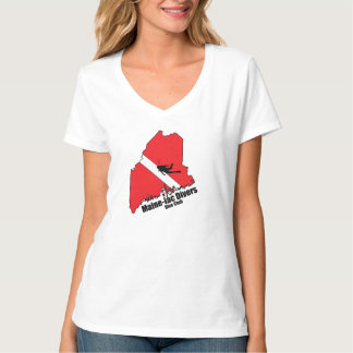 Maineiac Divers Silhuette Logo Womens V Neck T-Shirt