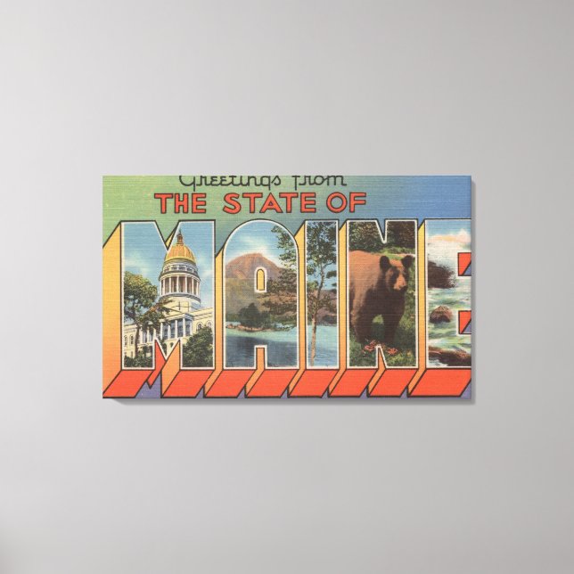 MaineLarge Letter Scenes Canvas Print (Front)
