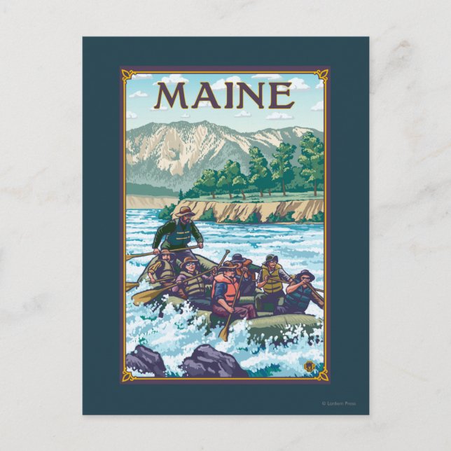 MaineRiver Rafting Scene Postcard (Front)