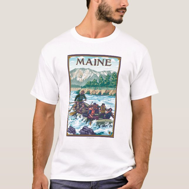 MaineRiver Rafting Scene T-Shirt (Front)