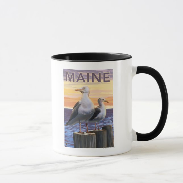 MaineSea Gulls Scene Mug (Right)