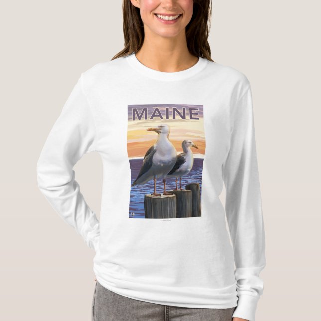 MaineSea Gulls Scene T-Shirt (Front)