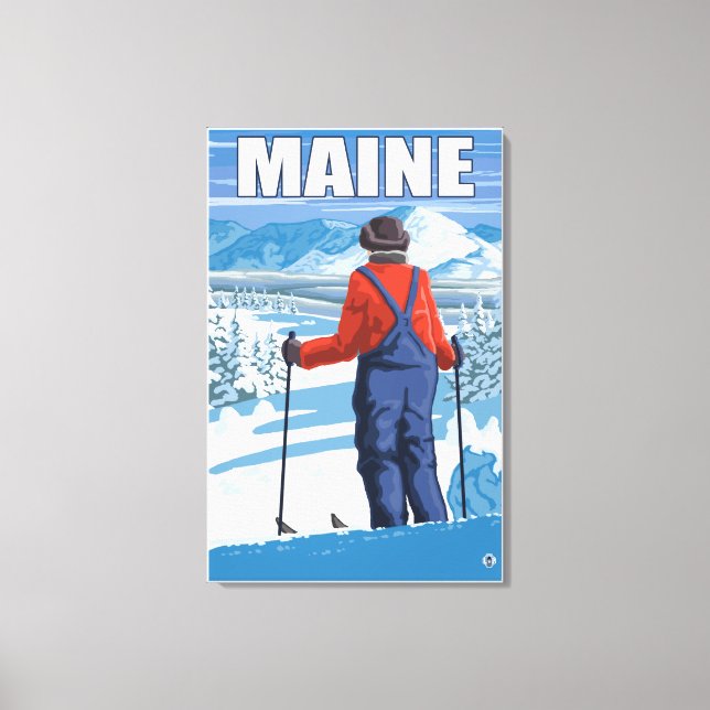 MaineSkier Admiring View Canvas Print (Front)