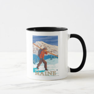 MaineSkier Carrying Skis Mug