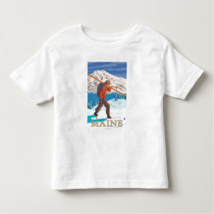 MaineSkier Carrying Skis Toddler T-Shirt