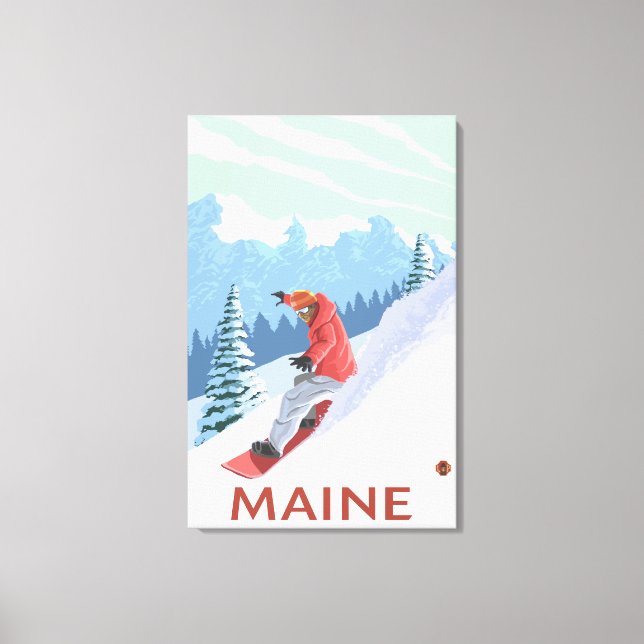 MaineSnowboarder Scene Canvas Print (Front)