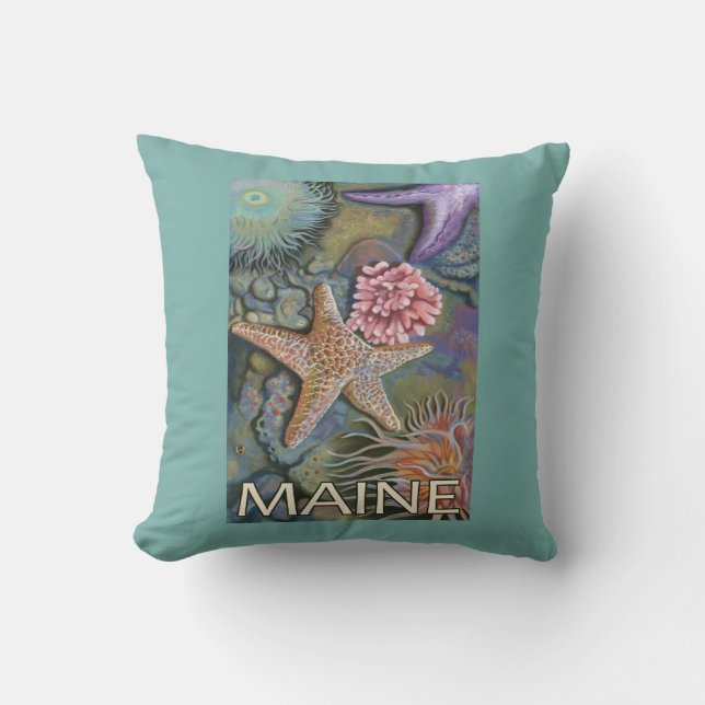 MaineTidepool Scene Cushion (Front)