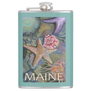 MaineTidepool Scene Hip Flask