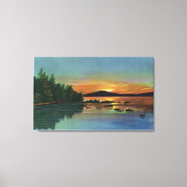 MaineView of a Sunset on Bald Mountain Canvas Print (Front)