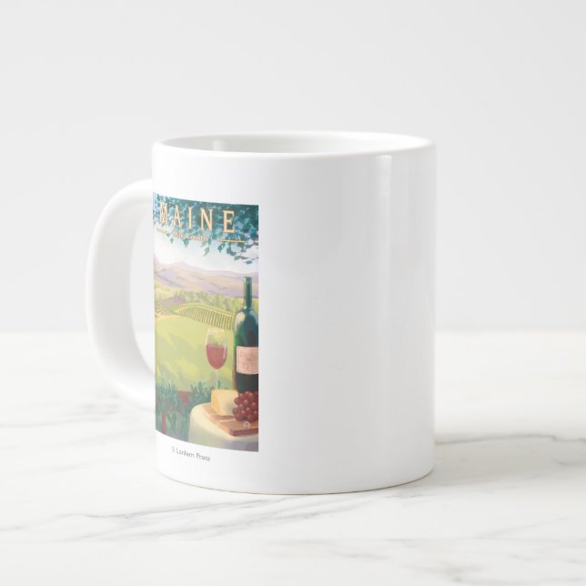 MaineWine Country Scene Large Coffee Mug (Front Left)