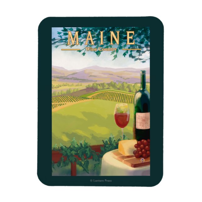 MaineWine Country Scene Magnet (Vertical)