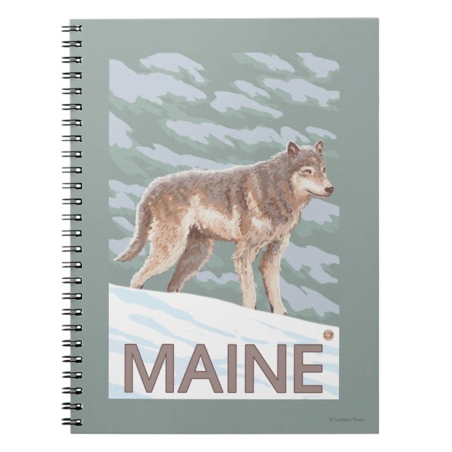 MaineWolf Scene Spiral Notebook (Front)
