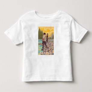 MaineWomen Fly Fishing Scene Toddler T-Shirt
