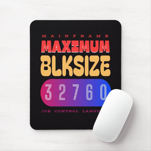 Mainframe Job Control Language (JCL) Maximum Block Mouse Pad (With Mouse)