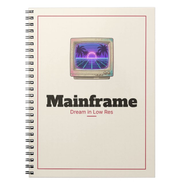 Mainframe Retro CRT Monitor Spiral Notebook (Front)