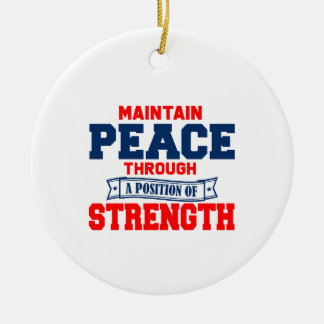 Maintain peace through a position strength  cerami ceramic tree decoration