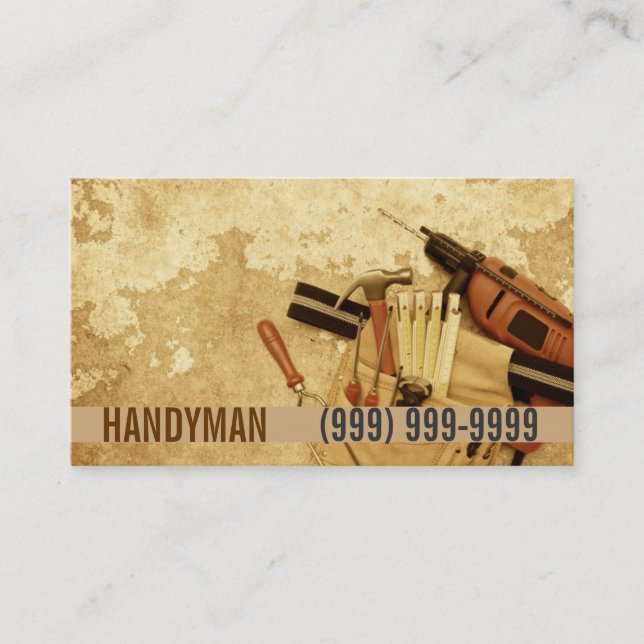 Maintenance, Construction, Handyman Business Card (Front)